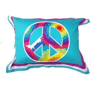 One Grace Place Terrific Tie Dye Standard Pillow Sham, Aqua x1